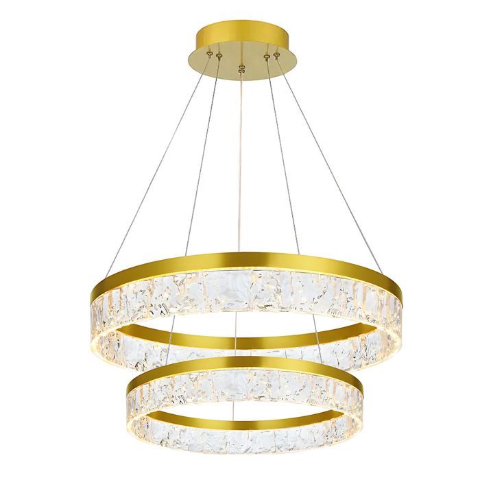 Lampe suspendue de plafond Toolight LED LHJ049-CP2 Lampe pendante au plafond Or 60X60X6 5CM