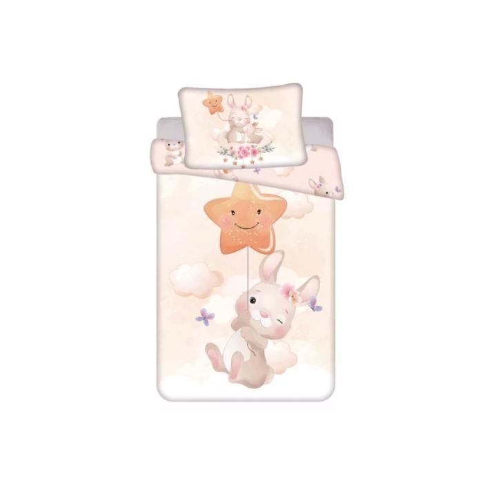 Literie Enfant Lapin Étoile 100x135 cm 40x60 cm en Coton 100%
