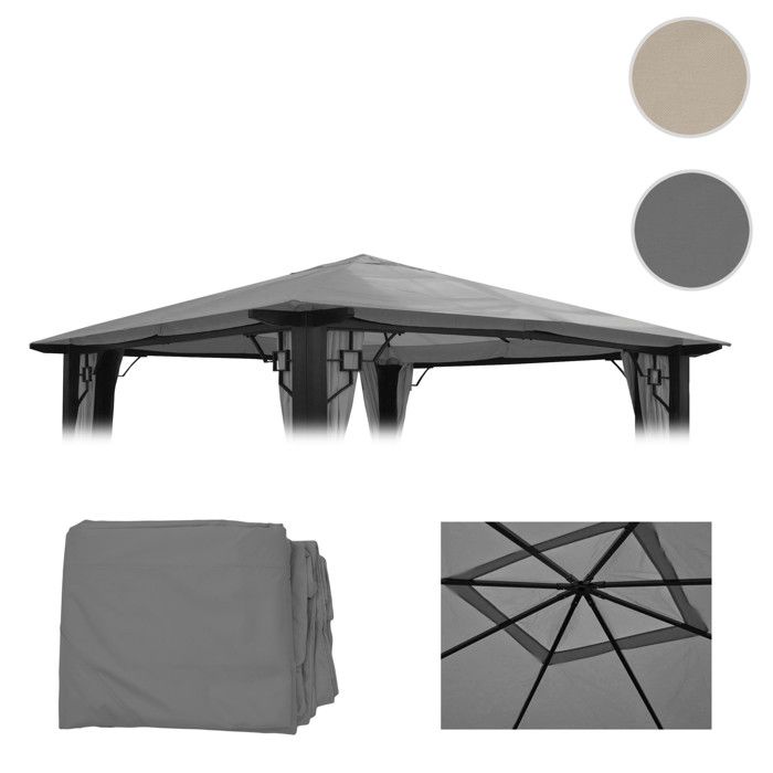 Toile de rechange pour toit Pergola Pavillon Mira 35 x 35m ~ couleur crème