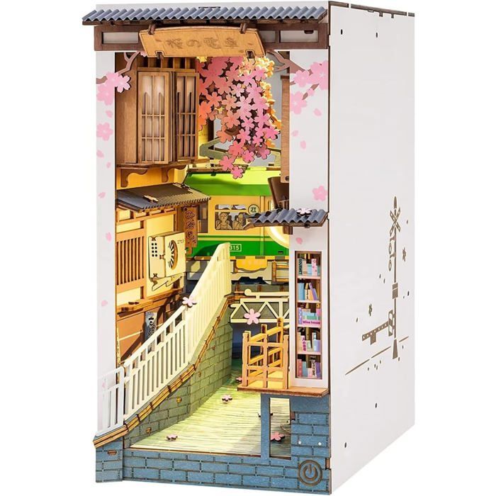 Blumacht Kit DIY Book Nook - Bibliothèque des Livres, Kit de Maison Miniature avec Lumière LED, Support Blumacht Kit DIY Book Nook - Bibliothèque des Livres, Kit de Maison Miniature avec Lumière LED, Support