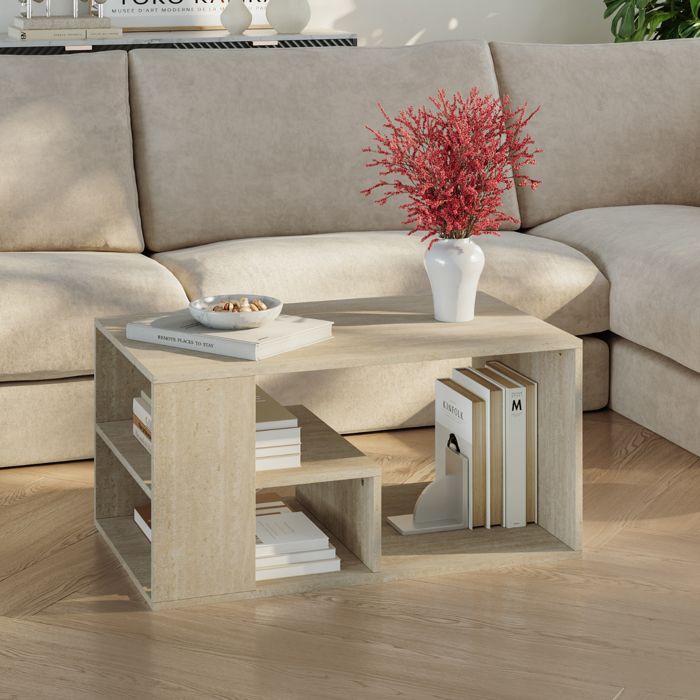Table basse Antaa 80 x 50 x 40 cm travertin