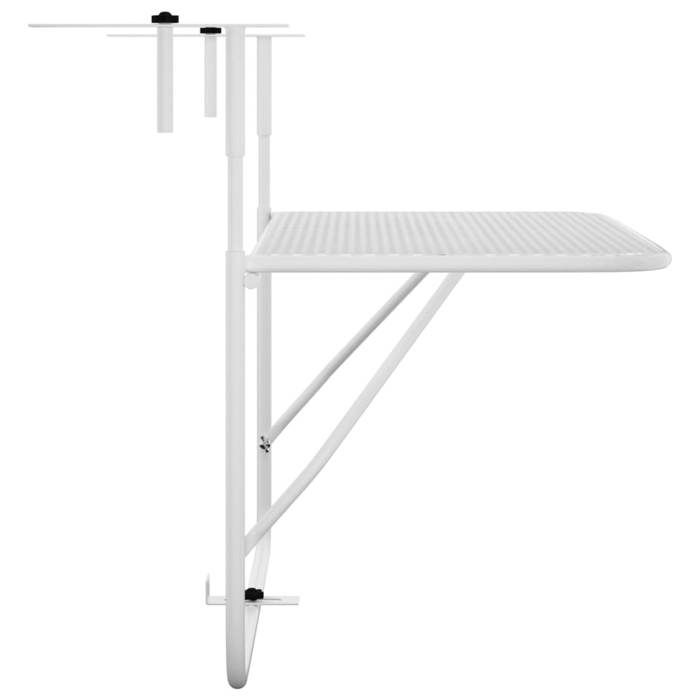 Black Friday Table de balcon - BURKE - Petite table - Blanc 60x40 cm Acier TTT1016