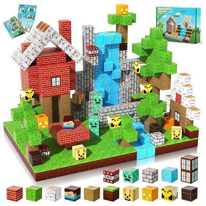 Construction Magnetique Enfant 100 pièces Magnetic Blocks NABAN 3+ Jeux Aimants Bloc de Cube Magnétique de pour enfants