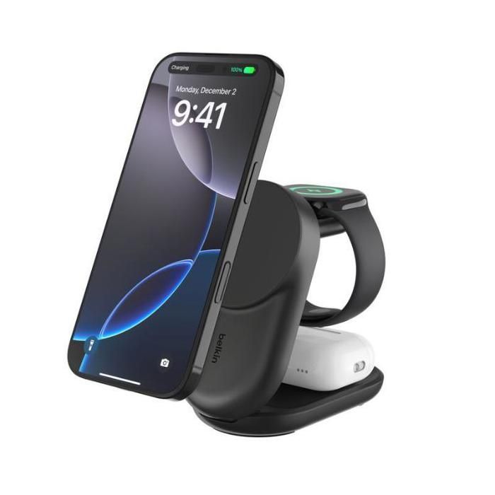 Belkin UltraCharge Socle de Recharge 3 en 1 Aimantée et Pliable avec Qi2 - vue 4