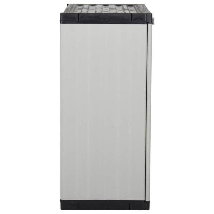 Gris - LEMON® Armoire de rangement de jardin - grand stockage - Haut de rangement - 1 étagère Gris/noir 68x40x85cm 471 - Soldes