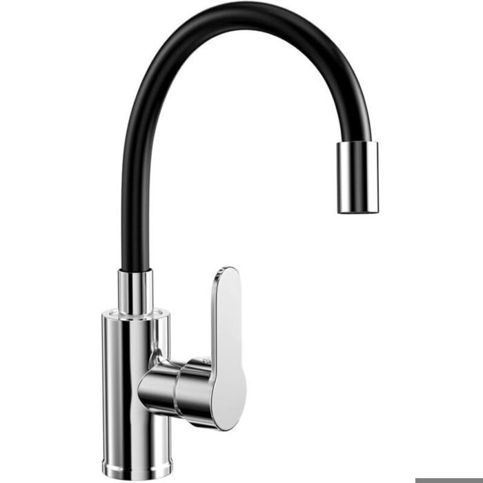 Mitigeur flexible pour évier - DEMA - Acier inoxydable 304 - Bec flexible noir mat - Rotation 360°