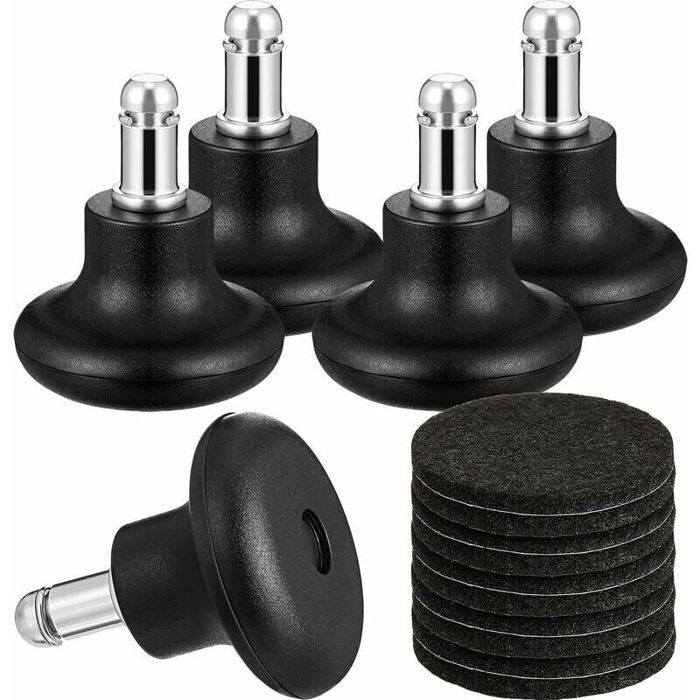 Roues de Cloche Chaise Bureau Remplacement Roues Pivotantes Chaise aux Roulettes Fixes 2 Pouces Tabouret Haut Profil Cloche Glisse