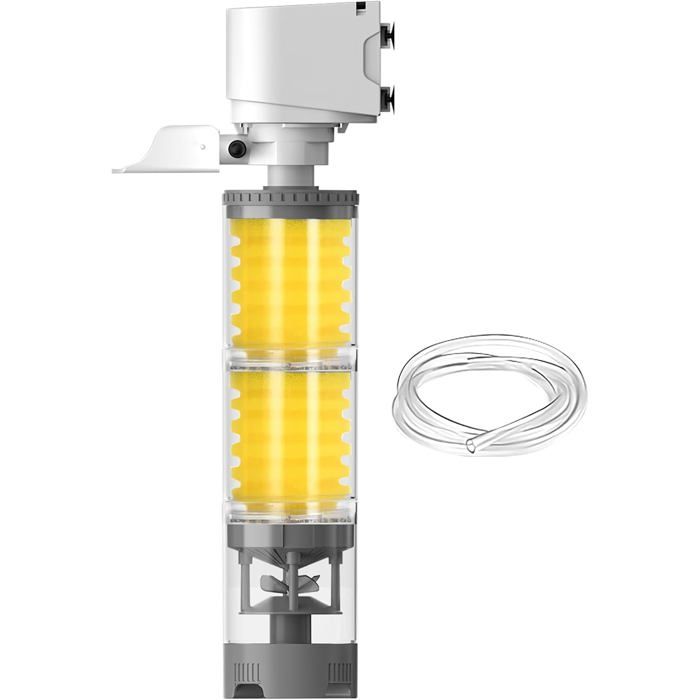 Filtre daquarium avec pompe à air intégrée et fonction de filtration adapté aux bassins à tortues