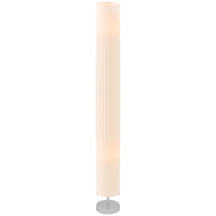 LIA Lampadaire colonne moderne inox blanc 40W 14x14x120cm lumière tamisée