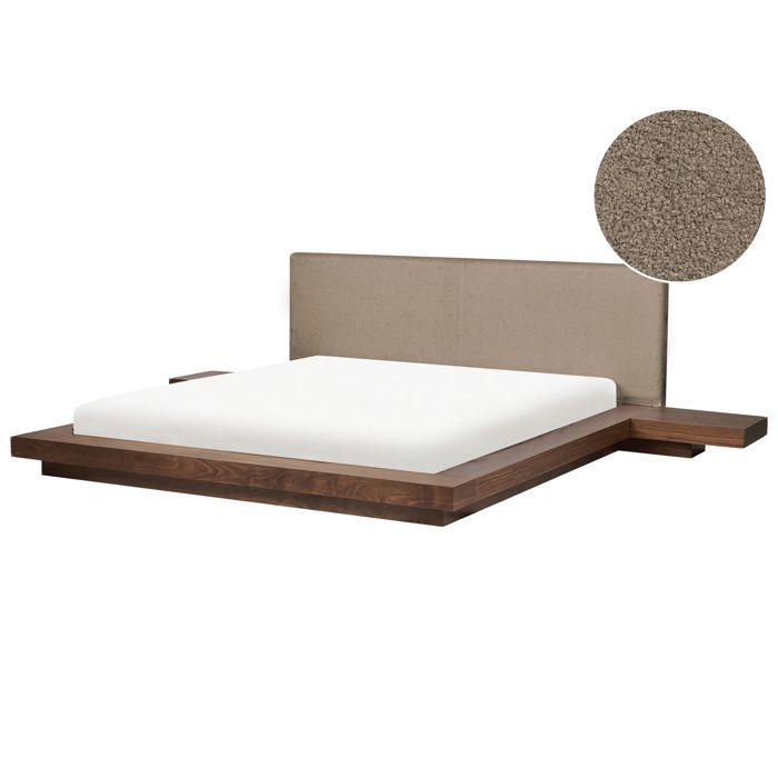 Lit avec sommier Bouclé ZEN 180 x 200 cm Frêne marron