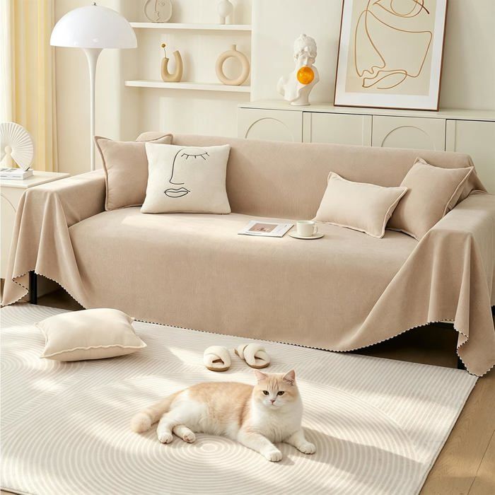 Housse de CanapéProtection Sofa PolyvalentJeté de Canapé XXL LavableProtection Anti-Poils d’AnimauxHousse Universelle Four