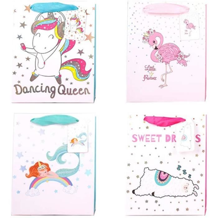 8 Sacs Cadeaux Fluorescents Avec Poignée - 15x8x21 Cm - Papier Kraft Pour Anniversaire, Fêtes, Bonbons - Couleurs Vives