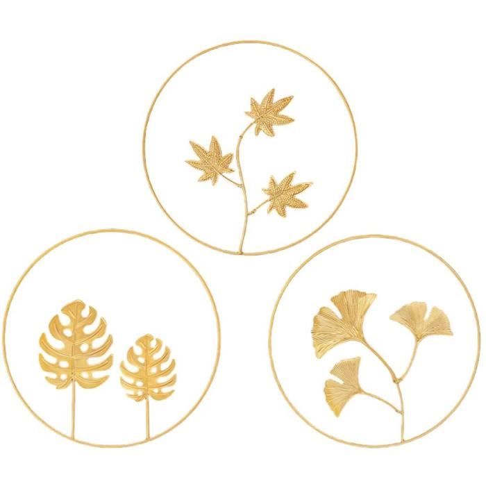 3Pcs Sculptures Murales en Fer en Métal Feuilles Rondes Figurine Murale Nature Gingko Biloba Art 3Pcs Sculptures Murales en Fer en Métal Feuilles Rondes Figurine Murale Nature Gingko Biloba Art