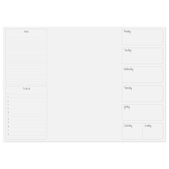 Sous Main Pour Bureau Avec Jours De La Semaine Format A3 Achat Vente Bloc Note Sous Main Pour Bureau Avec Cdiscount