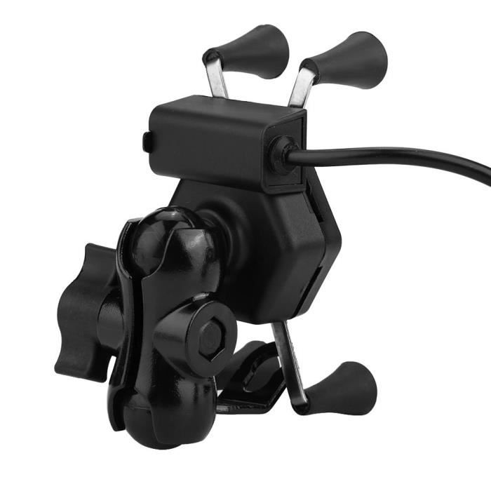 Support de téléphone portable - LIA - Universel - Aluminium - Rotation 360° - USB rapide 2A