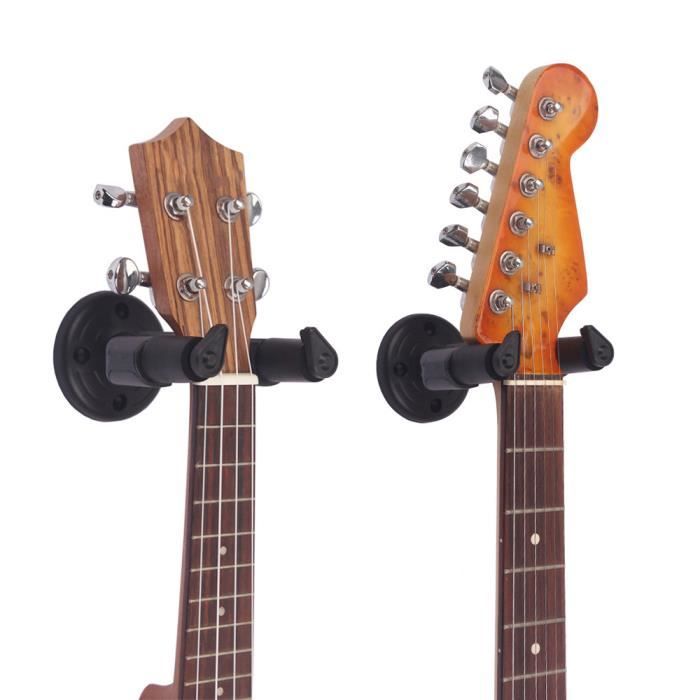 Crochets Pied guitare Classique électrique Acoustique Murale Support Support Guitare en Métal porte guitare mural accroche pour Ukulélé Banjo Mandoline TTCR-II Support mural de guitare horizontal 
