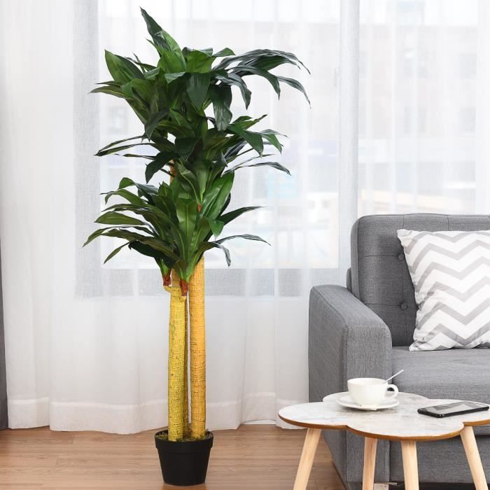 Plante Artificielle Dracéna Faux avec Pot Arbre 140cm Décoration Intérieur  ou Extérieur Vert - Cdiscount Maison