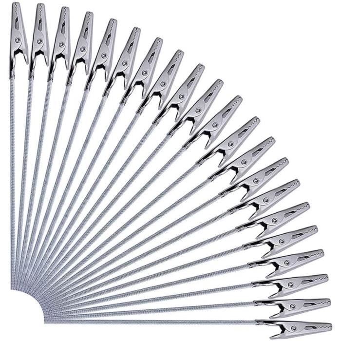 Argent etc FYSL 50 Pcs Memo Clip Nom de la Table de Mariage Support Stand pour Office Memo Afficher les Photos Pince Crocodile en Fil Métallique Carte Photo Note Clips 