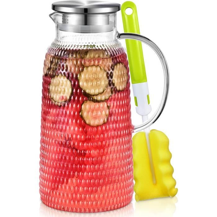 Pichet À Eau Carafe En Verre Épaissi Avec Poignée Anti-Brûlure Pichet