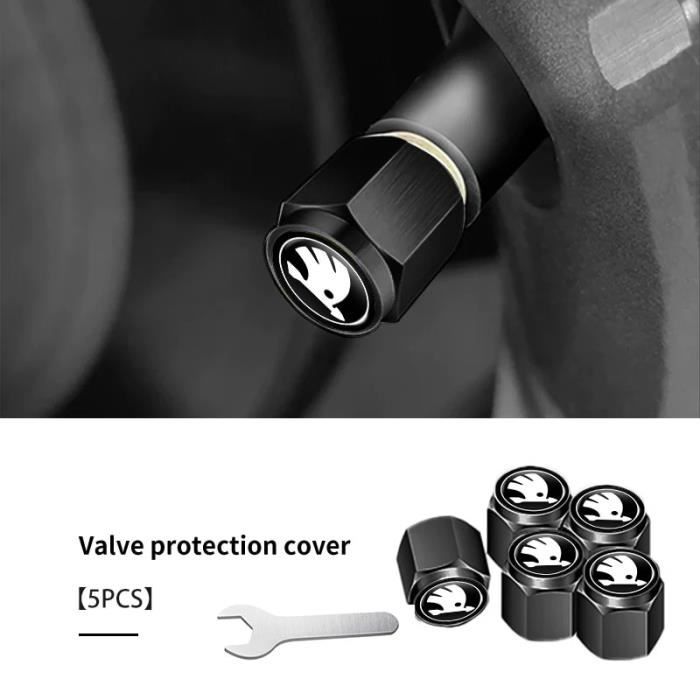 Bouchons Valve Pneu Rnitle 8 Pièces - Aluminium Noir, Anti-poussière Universel