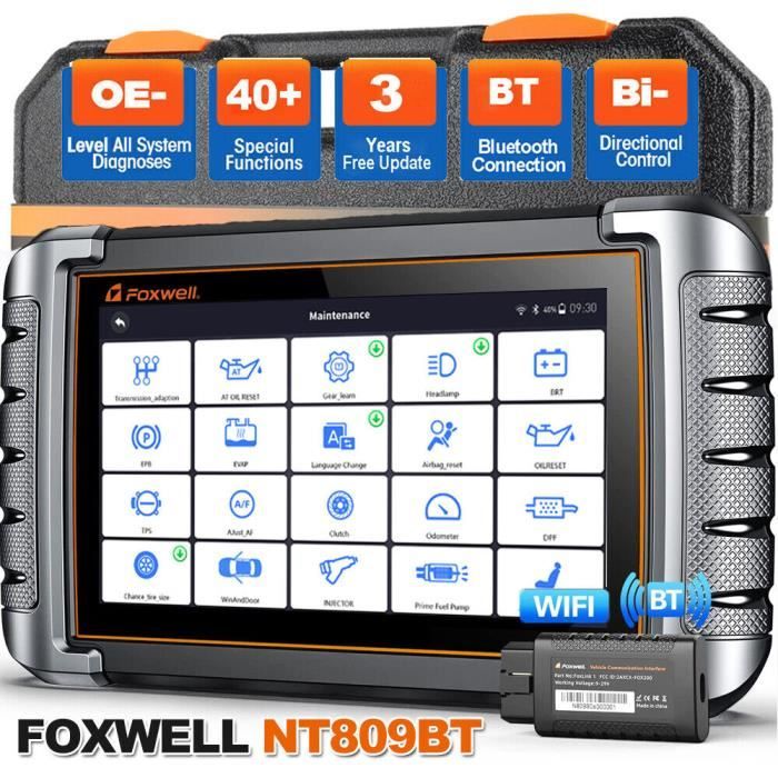 Foxwell NT809NT Tool à numérisation bidirectionnelle et câble d'extension OBDII 16pin, tous les outils de diagnostic du scanner