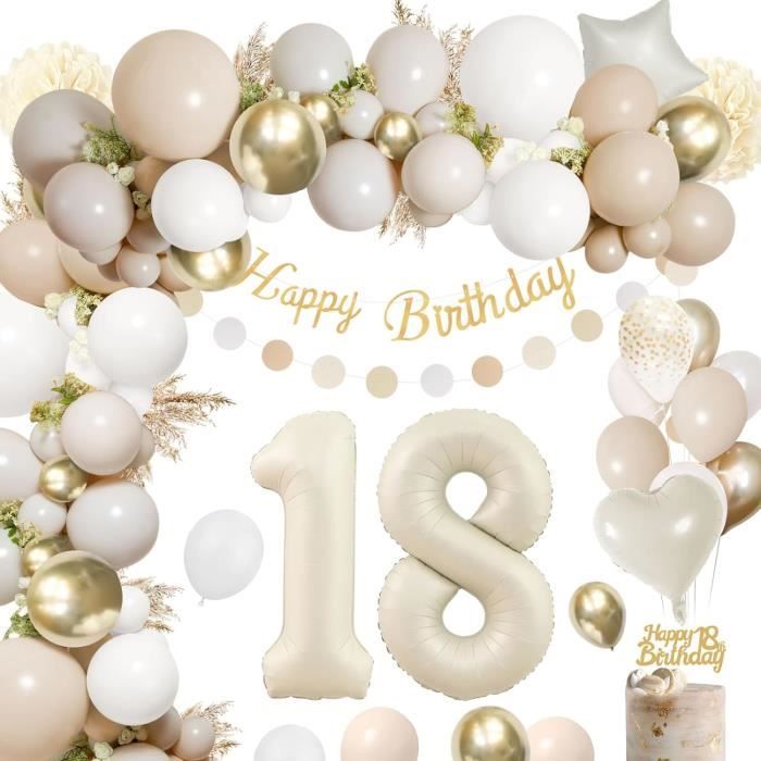 Kit Décoration Anniversaire 18 Ans – Ballons, Guirlandes Dorées – Inclut Bannière « Happy 18th Birthday » - 3