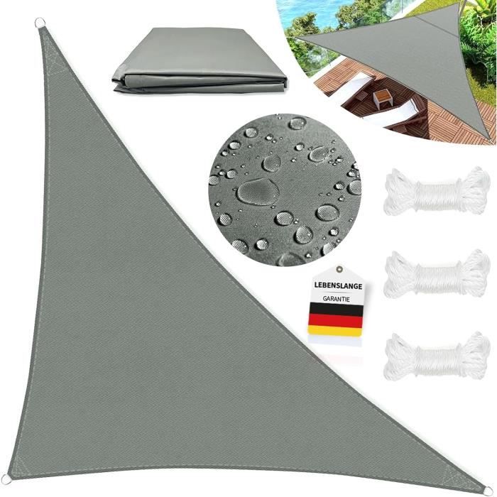 Voile D'ombrage Rectangulaire 155x175 Cm - Protection UV, Imperméable, Gris Foncé - Pour Terrasse, Jardin, Balcon