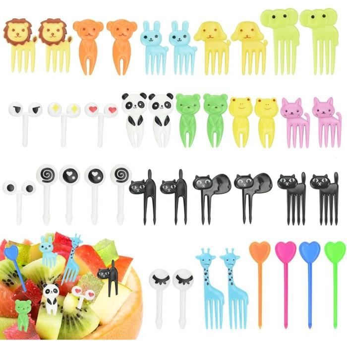 MLRUQRX - 50 Mini Fourchettes En Plastique Animaux Pour Enfants (4,5-5 Cm) - Pour Fruits, Desserts, Buffets - Sans BPA