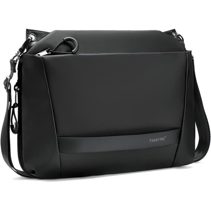 Sac Bandoulière Samsonite Extensible En Cuir Noir - Idéal Pour Ordinateur Et Usage Quotidien