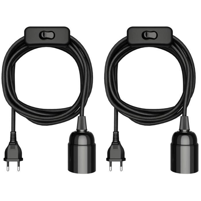 Lampe De Table LITO Noire - 1x E27 Max. 60W - Interrupteur Intégré - Neuf