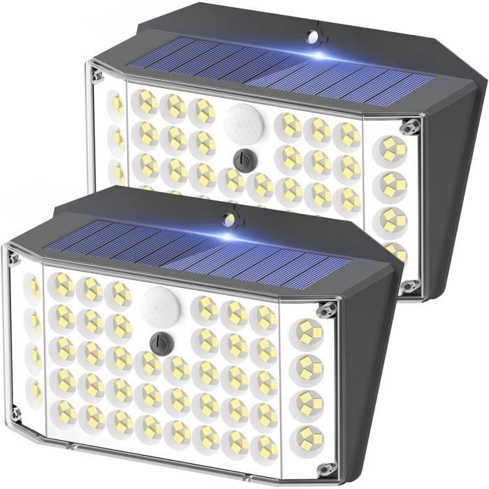 Lampadaire Solaire Extérieur 4200W - Détecteur De Mouvement, Télécommande, IP67 - 6500K Super Lumineux Pour Jardin, Cour, Allée, Garage