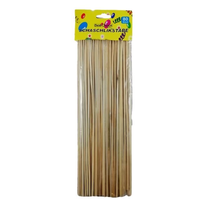 Lot de 80 Piques à Brochette en Bois barbecue 