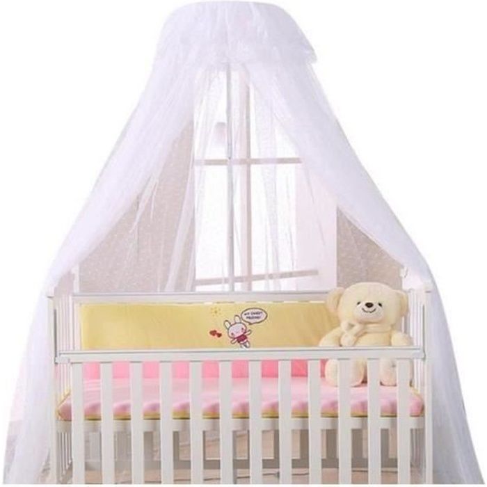 Ciel De Lit Bebe Avec Support Moustiquaire Ronde Lit Bebe Baldaquin Decoratif Blanc Cdiscount Puericulture Eveil Bebe