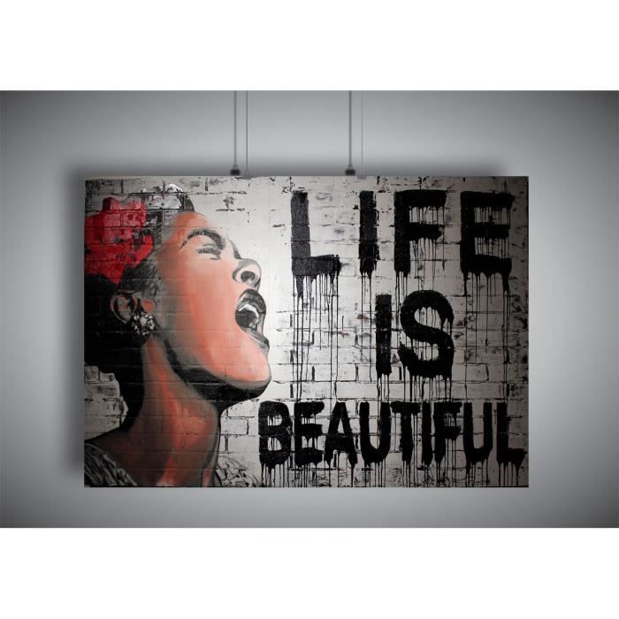 Poster BANKSY STREET ART LIFE IS BEAUTIFUL GRAFFITI Wall Art A3