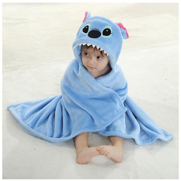 Couverture De Bebe Infantile Peignoir Capuche Drap Sortie De Bain Dessin Anime Animaux Cosplay Bleu Stitch Encapuchonne Pyjama Cdiscount Pret A Porter