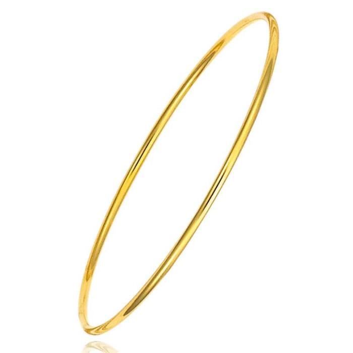 Bracelet plaqué or rigide Ø65 - SF Bijoux - 400841 - Adulte - Doré - Femme