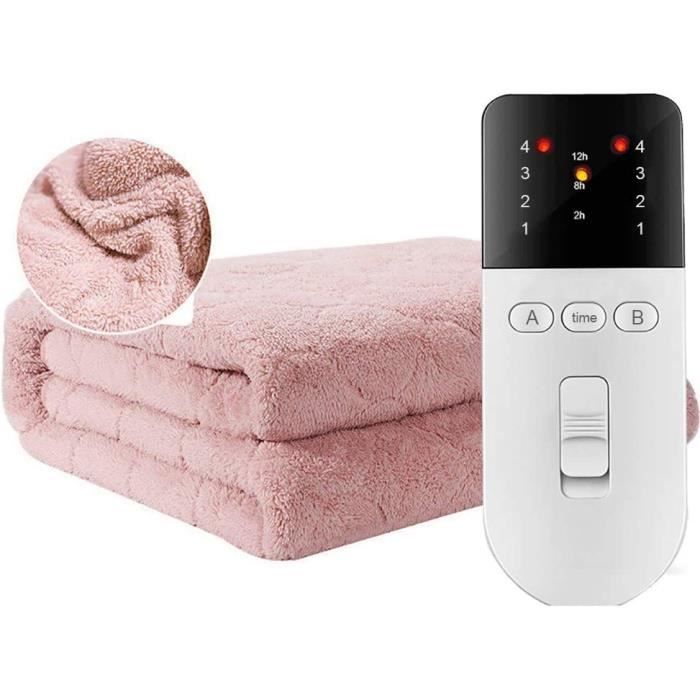 BWARM HOME Couverture Électrique Luxe Lit King Size - Chauffante Multi-zones Double Contrôle 9 Chaleurs - Coton Confort