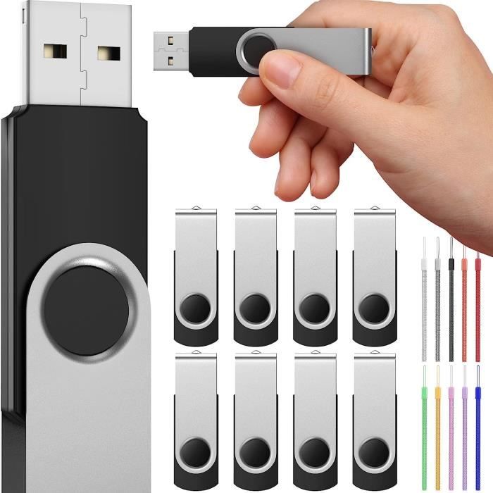 Cle USB 32 Go Lot de 10 Clés USB 2.0 Mémoire Sticks - Clef USB 32Go Rotatif  PenDrive Lecteur Flash USB,[Z881]