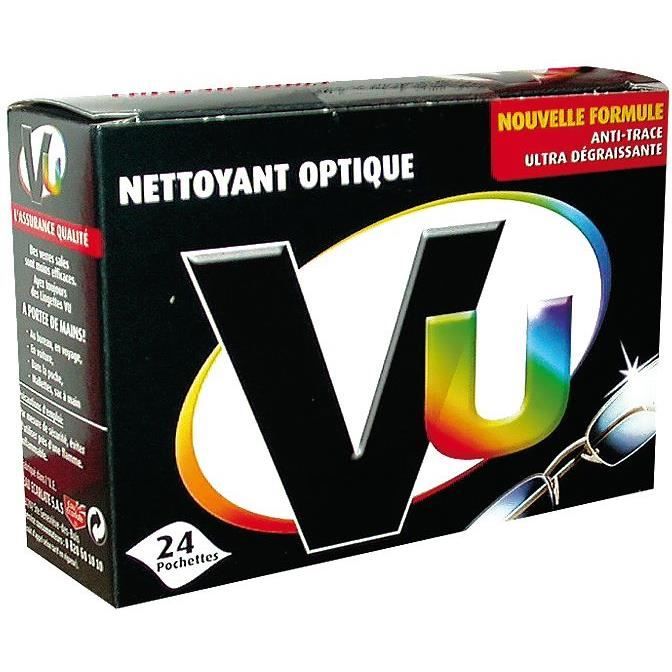 Nettoyant Optique Dégraissant Anti Trace VU : la boîte de 24 lingettes à  Prix Carrefour