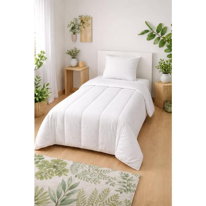 Couette Extra légère Blanche - 1 personne 140x200 - Spécial Eté - MORTREUX