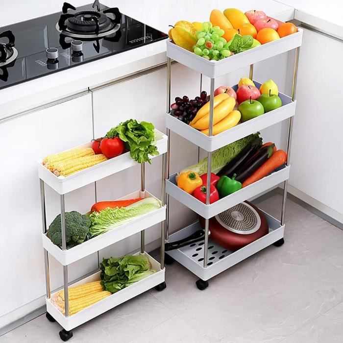 Chariot De Rangement 15 Tiroirs Avec Roulettes - Mobile Multifonction Pour Cuisine, Bureau, Salon - 63x38x96 Cm - Rose Rouge