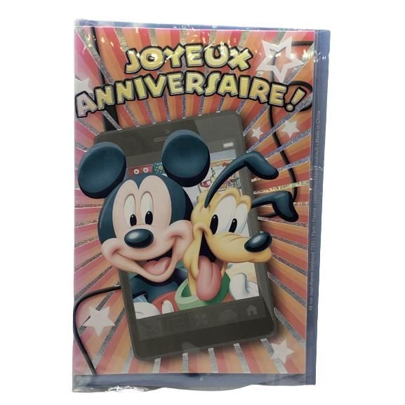 Editions Cely Carte Postale Mickey Pluto Joyeux Anniversaire Cdiscount Beaux Arts Et Loisirs Creatifs