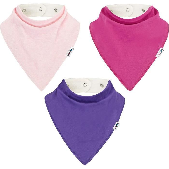 Lot De 6 Bavoirs Bandana En Coton Muslin Pour Bébé - Avec Boutons-pression Ajustables - Absorbants Et Doux - 0 à 36 Mois