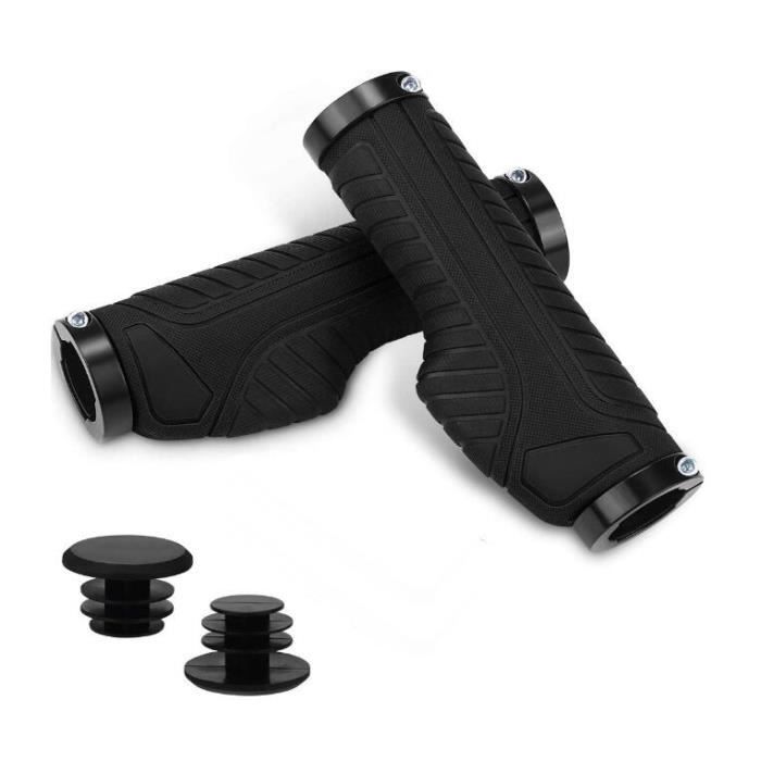 Poignées De Guidon Vélo Ergonomiques - Caoutchouc TPR Antidérapant - Compatible Guidon 22,2 Mm - Paire 116g