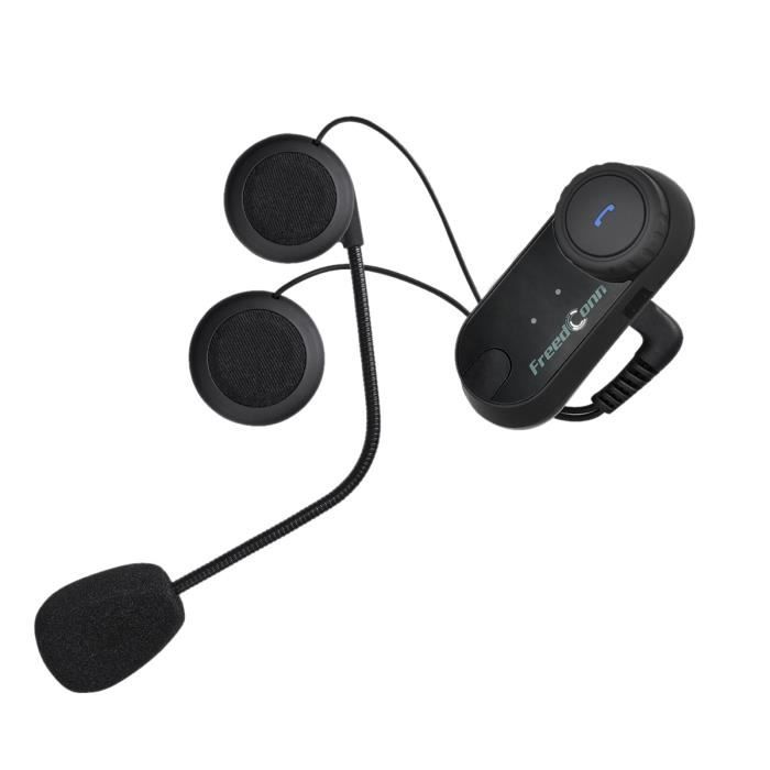 1 Unité avec câble Dur Casque de Moto Casque Bluetooth Intercom,FreedConn TCOM-VB Oreillette Bluetooth Moto Interphone,Moto Bluetooth Oreillette 800M,Ski pour Une Conversation,2-3Riders Pairing