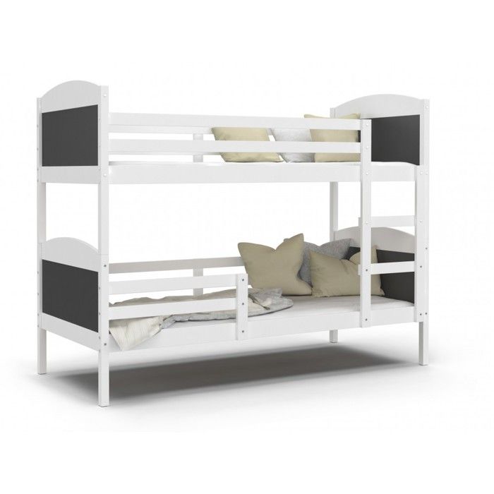 Lit Superposé Mati 90x190 Blanc - gris Lit Superposé Mati 90x190 Blanc - gris
