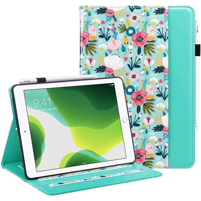 Coque iPad 6ème-5ème Génération avec Porte Stylet Porte Cartes