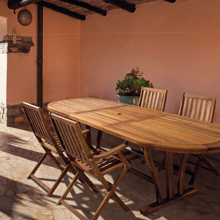 Table Ovale En Bois D'acacia Pour Jardin Ou Terrasse - VidaXL - Parfaite Pour Dîner En Extérieur
