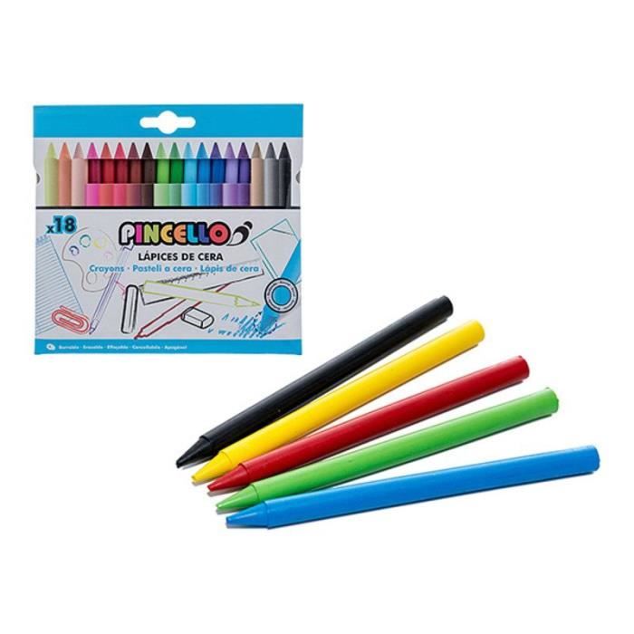 Crayons gras de couleur (18 Pièces) - - - Pincello - Cdiscount