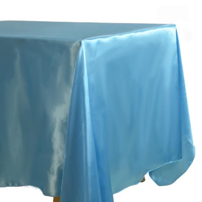couleur bleu clair taille 145x220cm-57x86 pouces Nappe rectangulaire en  Satin à superposer, décoration de Ban